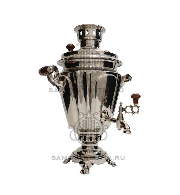 Самовар на дровах "Рюмка" 5 литров "Дачный" никелированный