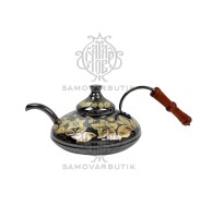 Чайник заварочный для самовара латунный черно золотой 0,9 литров Алладин