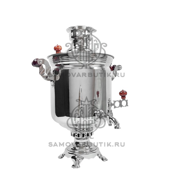 Самовар электрический 9 литров латунный никелированный  "Банка"