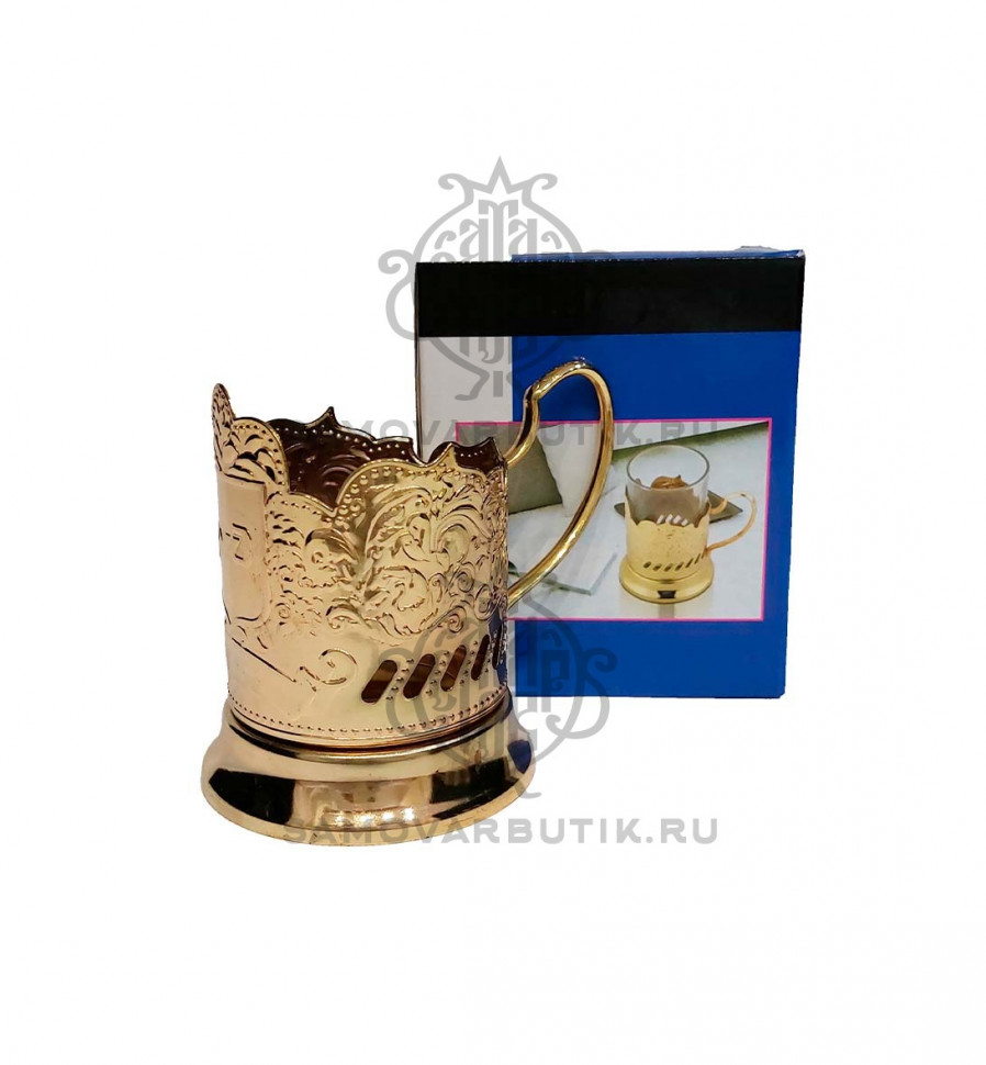 Подстаканник "РЖД" золотистый нержавеющая сталь (самовывоз)