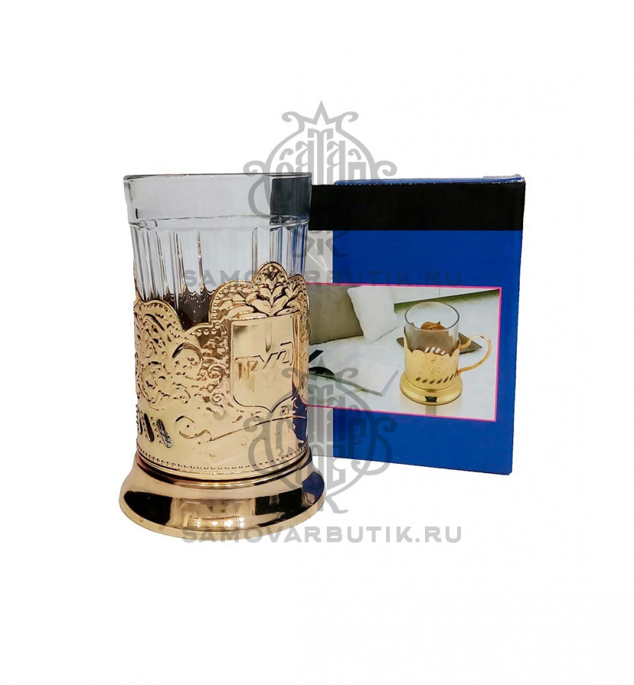 Подстаканник "РЖД" золотистый нержавеющая сталь (самовывоз)