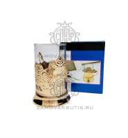 Подстаканник "РЖД" золотистый нержавеющая сталь (самовывоз)
