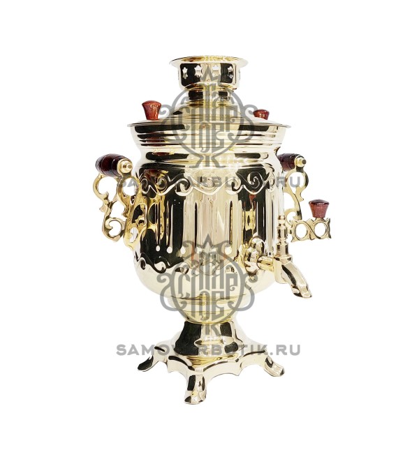 Самовар электрический "Банка" 3 литра латунный люкс