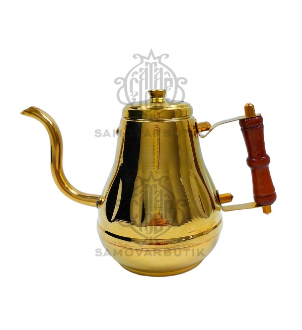 Чайник заварочный для самовара латунный 1 литр с рельефом