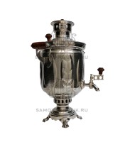 Самовар на дровах "Банка" 5 литров никелированный 