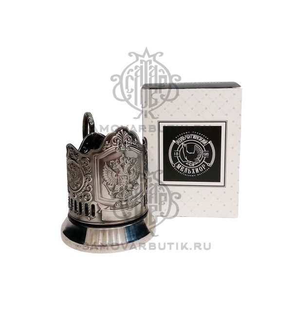 Подстаканник латунный никелированный "Герб Российской Федерации"