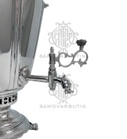 Самовар антикварный на дровах "Рюмка" 6 литров "Фабpика Hacледникoв H. И. Батaшeва" латунь никелированная