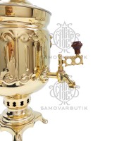 Самовар дровяной 2,5 литра "Банка" с гранями латунь г.Тула 