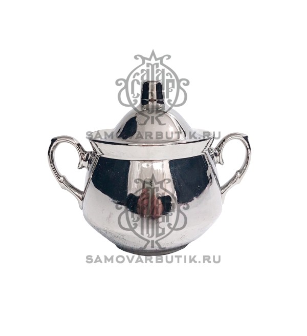 Сахарница серебристая фарфор 0,5 литра Белорусь