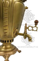 Самовар антикварный на дровах "Рюмка гранная" 7 литров "Звезда" довоенный латунь в патине