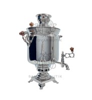 Самовар старинный на дровах "Банка" 7 литров Артель прогресс никелированный