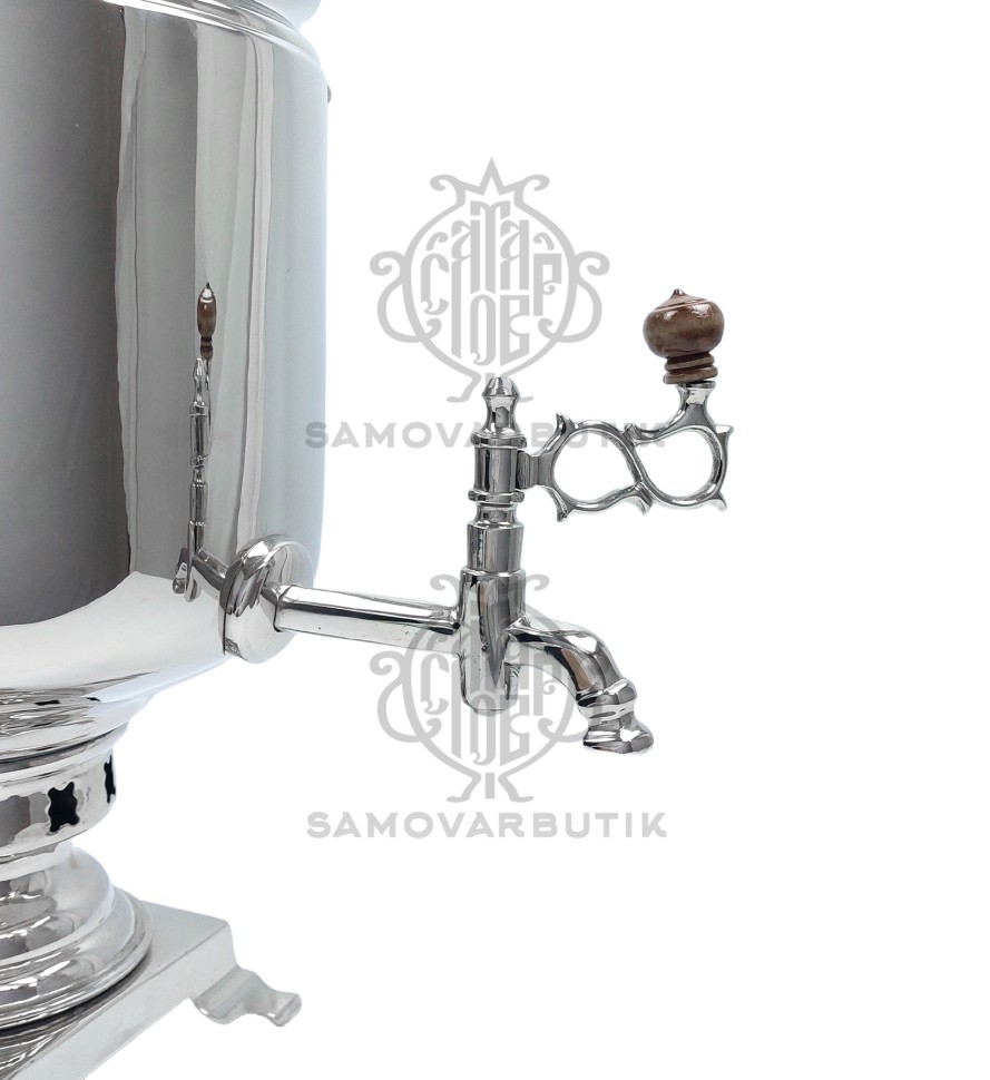 Самовар старинный на дровах "Банка" 7 литров Артель прогресс никелированный