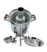 Самовар старинный на дровах "Банка" 7 литров Артель прогресс никелированный