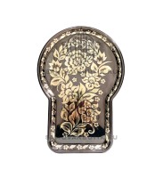 Поднос для самовара замочная скважина "Эксклюзив" латунный в черном никеле люкс