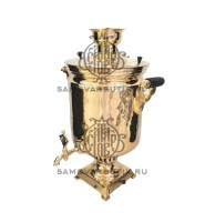 Самовар буфетный "Банка" 40 литров латунный