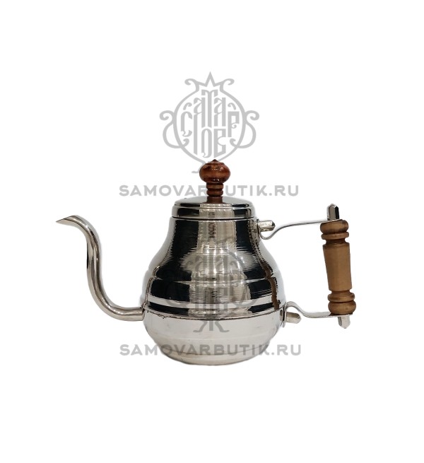 Чайник заварочный для самовара латунный никелированный 0,7 литров
