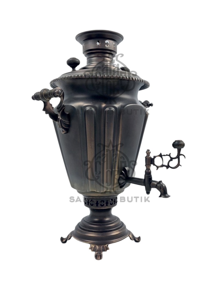 Самовар антикварный комбинированный "Рюмка" 6 литров Первое самоварное товарищество НЭП латунь в патине