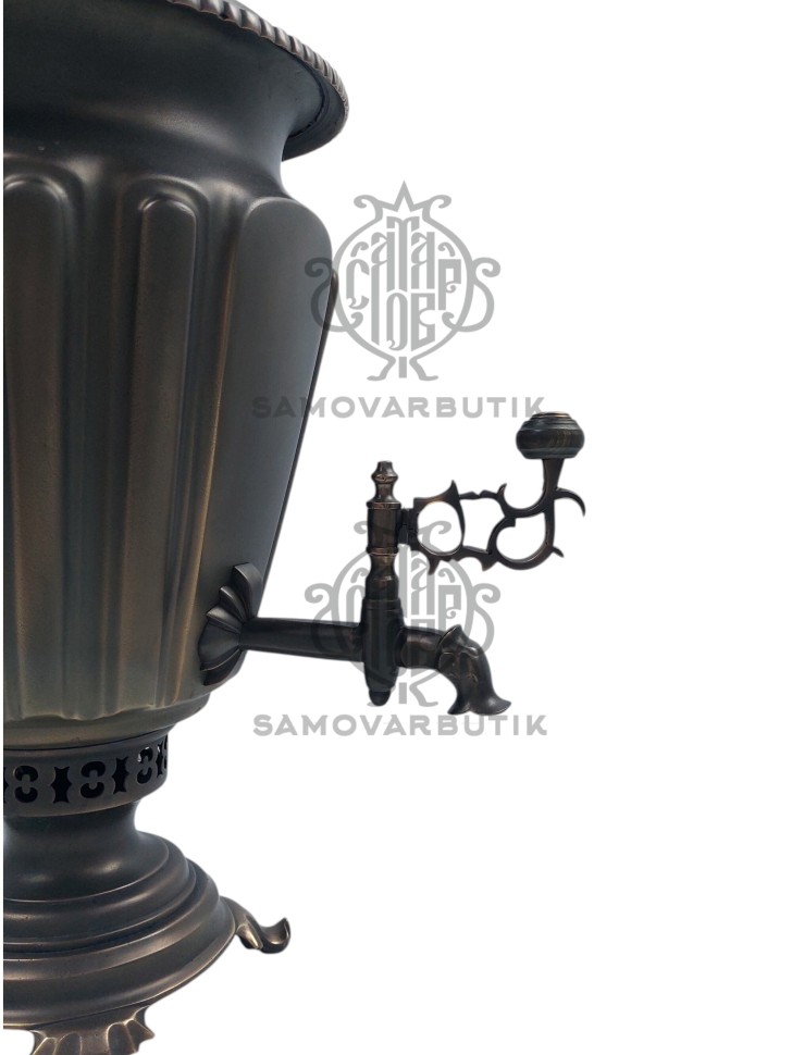 Самовар антикварный комбинированный "Рюмка" 6 литров Первое самоварное товарищество НЭП латунь в патине