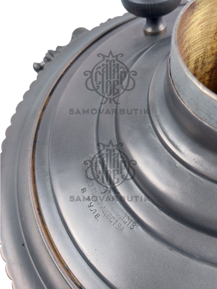 Самовар антикварный комбинированный "Рюмка" 6 литров Первое самоварное товарищество НЭП латунь в патине