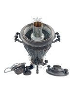 Самовар антикварный комбинированный "Рюмка" 6 литров Первое самоварное товарищество НЭП латунь в патине