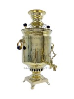 Самовар антикварный на дровах "Банка" 6,5 литров Братья Шемарины латунь люкс