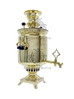 Самовар антикварный на дровах "Банка" 6,5 литров Братья Шемарины латунь люкс