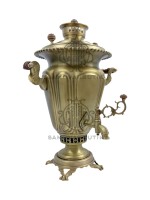 Самовар антикварный на дровах "Рюмка с гранями"  6 литров Братья Шемарины латунь в патине