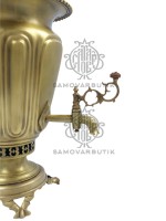 Самовар антикварный на дровах "Рюмка с гранями"  6 литров Братья Шемарины латунь в патине