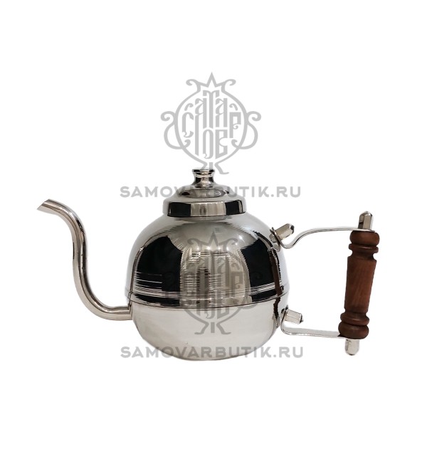 Чайник для самовара никелированный 0,5 литров круглый