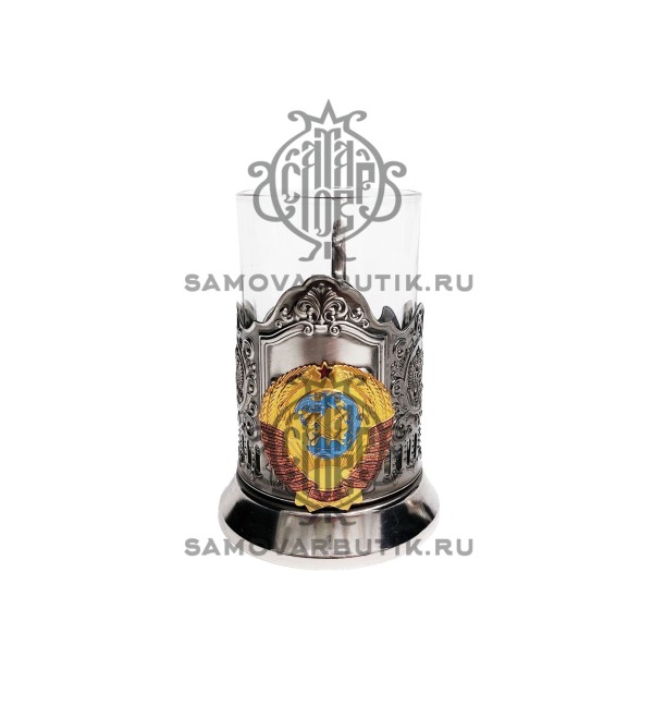 Подстаканник латунный никелированный (мельхиор) герб СССР