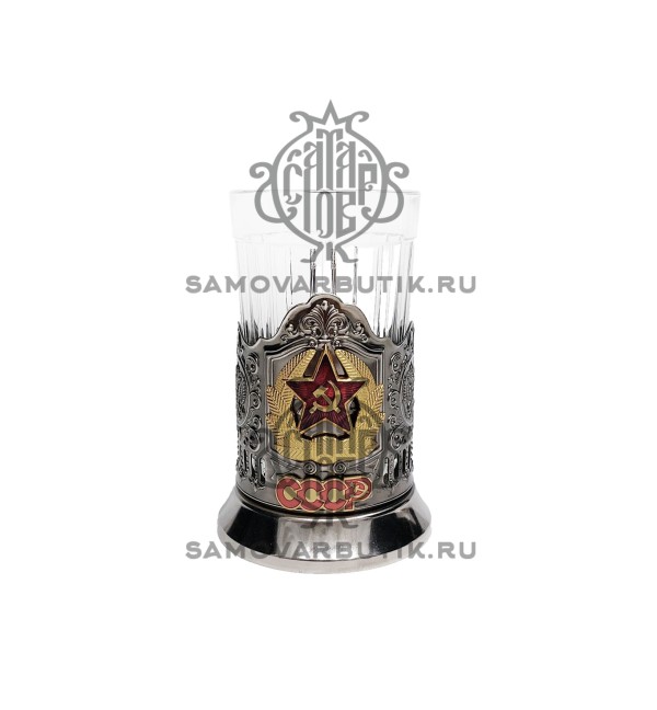 Подстаканник латунный никелированный (мельхиор) звезда СССР