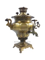 Самовар антикварный на дровах "Ваза купеческая" 7 литров В.Д. Салищев латунь в патине