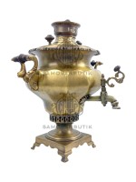 Самовар антикварный на дровах "Ваза купеческая" 7 литров В.Д. Салищев латунь в патине