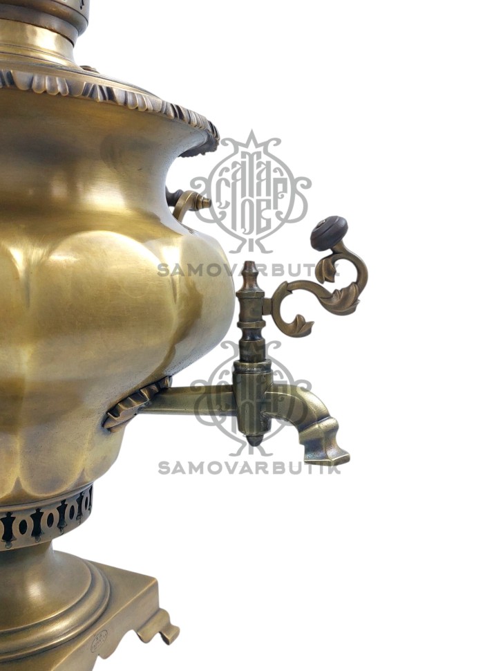 Самовар антикварный на дровах "Ваза купеческая" 7 литров В.Д. Салищев латунь в патине
