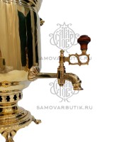 Самовар антикварный на дровах "Банка" 5 литров латунный "Звезда" люкс