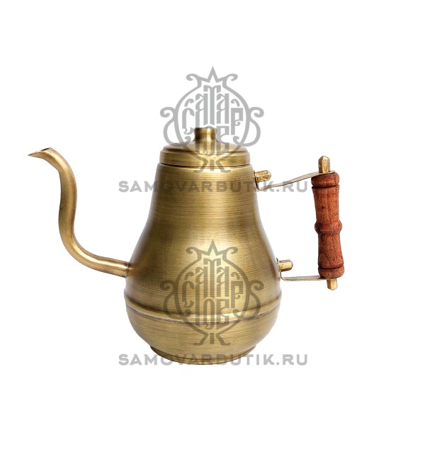 Чайник заварочный для самовара латунный патинированный 1 литр (бронзовая патина)