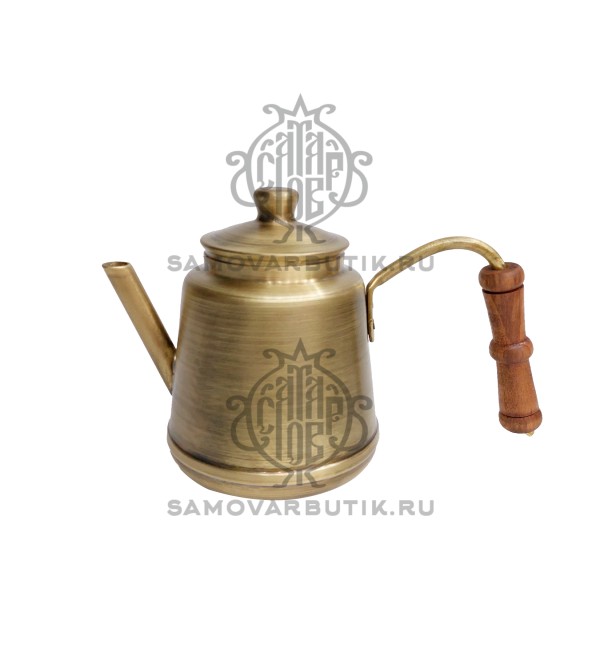 Чайник заварочный для самовара латунный патинированный 0,5 литра (бронзовая патина)