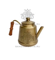 Чайник заварочный для самовара латунный патинированный 0,5 литра (бронзовая патина)