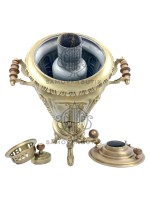 Самовар антикварный на дровах "Рюмка" 6 литров Тульский Патронный завод латунь в патине