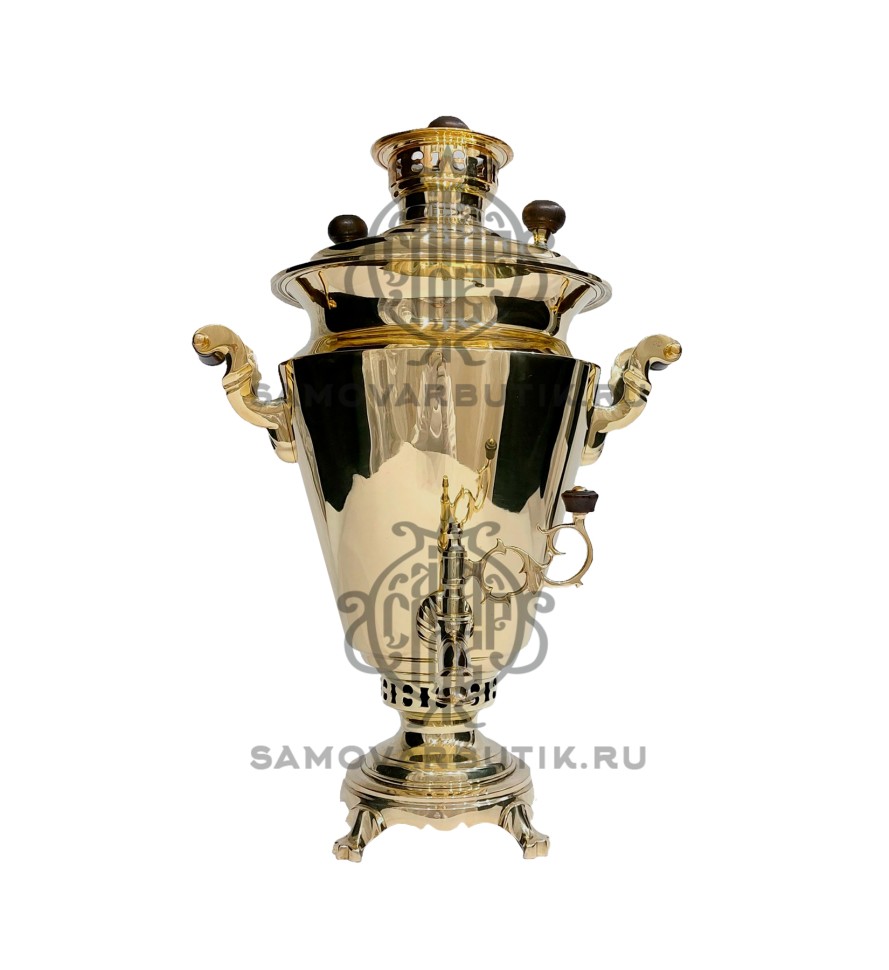 Самовар антикварный на дровах "Рюмка" 6 литров В. С. Баташева латунный люкс