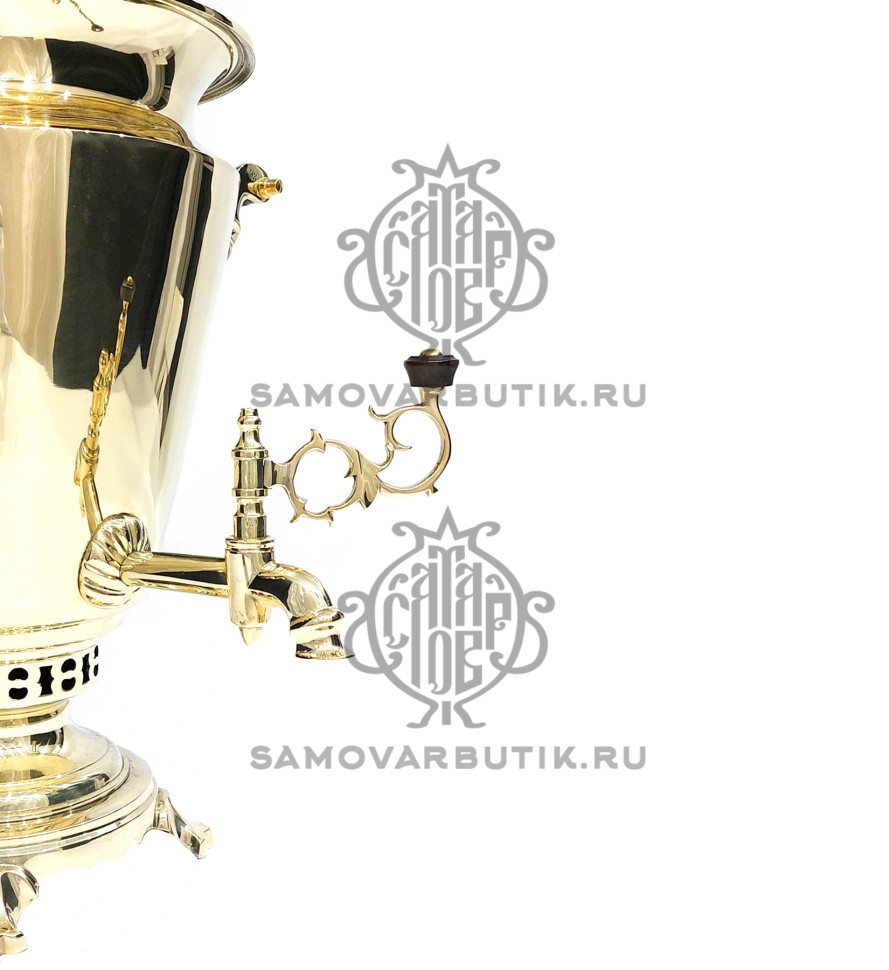 Самовар антикварный на дровах "Рюмка" 6 литров В. С. Баташева латунный люкс