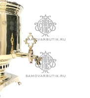 Самовар антикварный на дровах "Банка" 9 литров В. С. Баташева латунный люкс