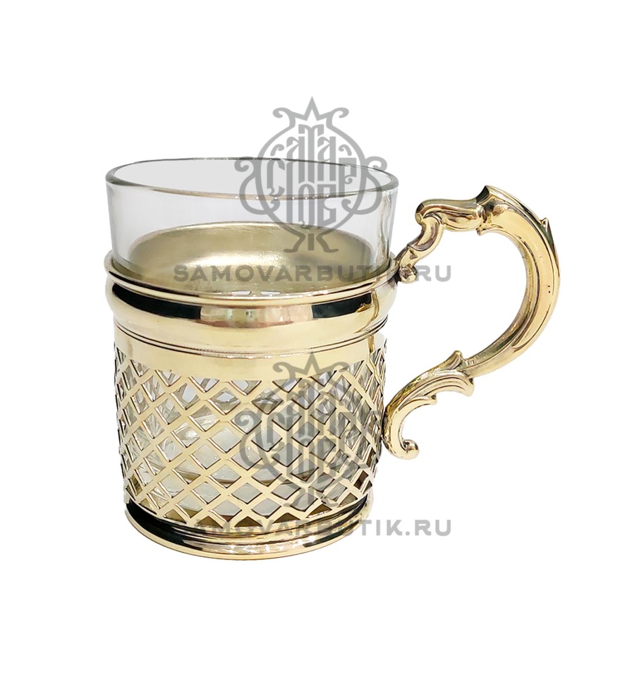 Подстаканник антикварный латунный "Fraget"
