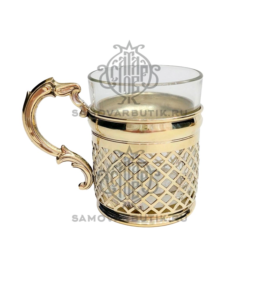 Подстаканник антикварный латунный "Fraget"