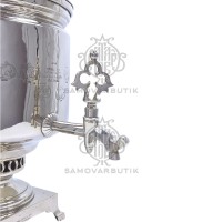 Самовар антикварный на дровах "Банка" 5 литров Н.И. Баташев латунь никелированная