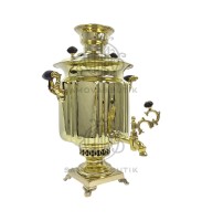 Самовар антикварный на дровах "Банка с гранями" 5 литров В.С. Баташев латунь люкс