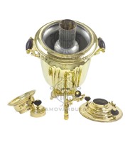 Самовар антикварный на дровах "Банка с гранями" 5 литров В.С. Баташев латунь люкс