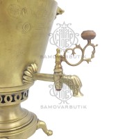 Самовар антикварный на дровах "Рюмка" 5 литров Б.Г. Тейле латунь в патине