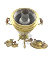 Самовар антикварный на дровах "Рюмка" 5 литров Б.Г. Тейле латунь в патине