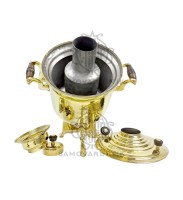 Самовар антикварный на дровах "Банка" с медалями 4,5 литра Н.И. Баташев 